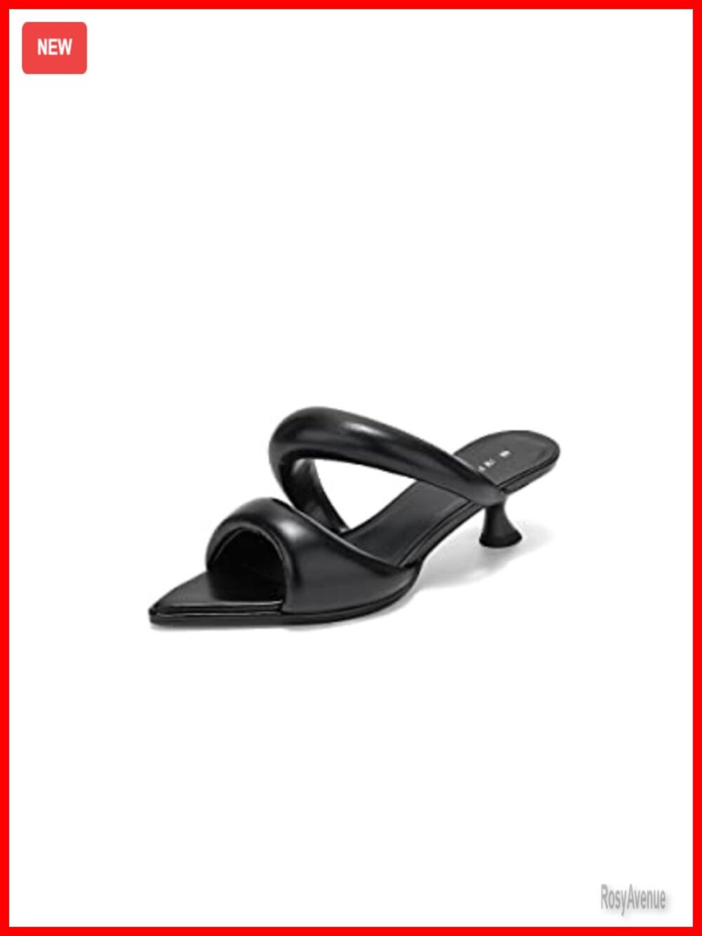 JW PEI Sara Mule Heeled Sandals Vegan Leather Kitten Heel Slip On